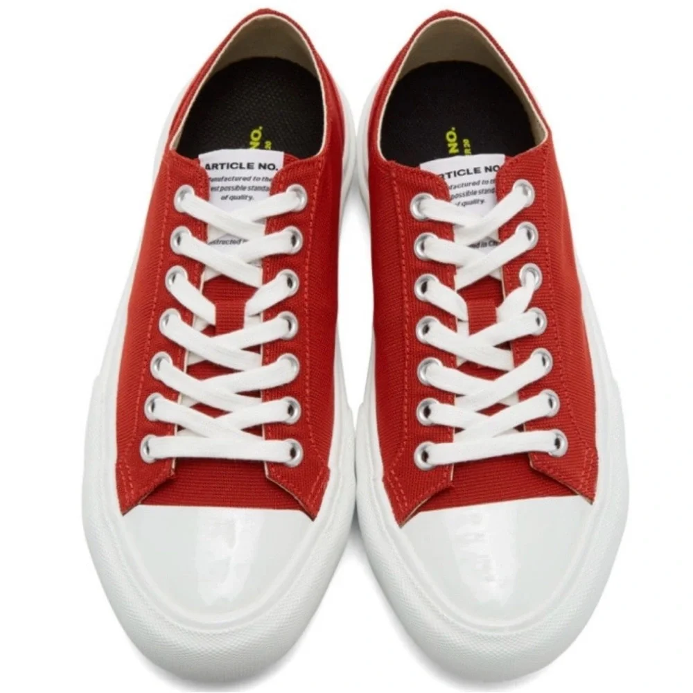 Article No. Red 1007-02 Sneakers Red Canvas with White Accents Men’s Size 8 - Picture 5 of 15